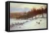 Snow Covered Fields with Sheep-Joseph Farquharson-Framed Stretched Canvas