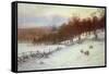 Snow Covered Fields with Sheep-Joseph Farquharson-Framed Stretched Canvas