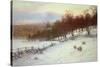 Snow Covered Fields with Sheep-Joseph Farquharson-Stretched Canvas