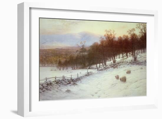 Snow Covered Fields with Sheep-Joseph Farquharson-Framed Giclee Print