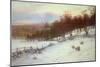 Snow Covered Fields with Sheep-Joseph Farquharson-Mounted Giclee Print