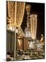 Snow-Covered Flowers, Christmas Decorations and Baroque Trinity Column at Christmas Market, Austria-Richard Nebesky-Mounted Photographic Print