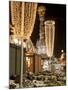 Snow-Covered Flowers, Christmas Decorations and Baroque Trinity Column at Christmas Market, Austria-Richard Nebesky-Mounted Photographic Print