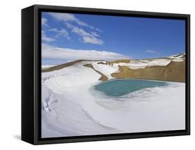 Snow Covered Frozen Viti (Hell) Crater Near Krafla Power Plant, Iceland, Polar Regions-Neale Clarke-Framed Stretched Canvas