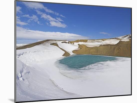 Snow Covered Frozen Viti (Hell) Crater Near Krafla Power Plant, Iceland, Polar Regions-Neale Clarke-Mounted Photographic Print