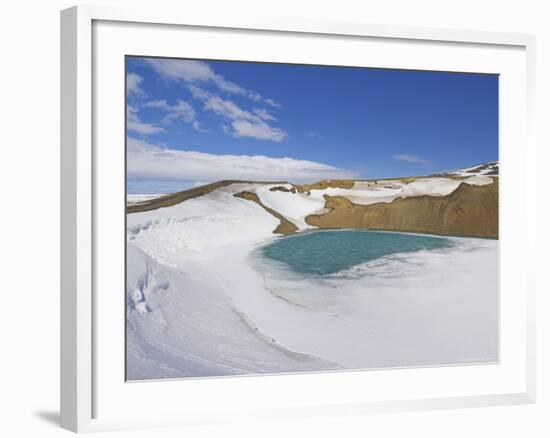 Snow Covered Frozen Viti (Hell) Crater Near Krafla Power Plant, Iceland, Polar Regions-Neale Clarke-Framed Photographic Print