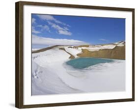 Snow Covered Frozen Viti (Hell) Crater Near Krafla Power Plant, Iceland, Polar Regions-Neale Clarke-Framed Photographic Print