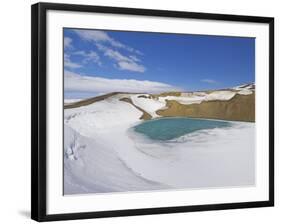 Snow Covered Frozen Viti (Hell) Crater Near Krafla Power Plant, Iceland, Polar Regions-Neale Clarke-Framed Photographic Print