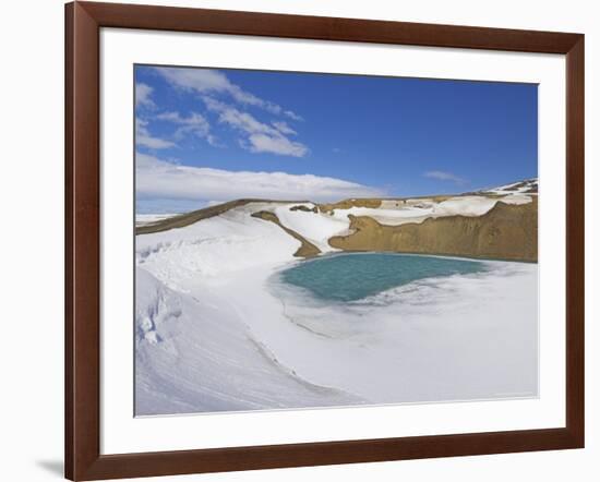 Snow Covered Frozen Viti (Hell) Crater Near Krafla Power Plant, Iceland, Polar Regions-Neale Clarke-Framed Photographic Print