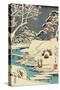 Snow Covered Garden, December 1854-Utagawa Hiroshige-Stretched Canvas