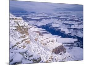 Snow Covered Grand Canyon, South Rim, Grand Canyon NP, Arizona-Greg Probst-Mounted Photographic Print