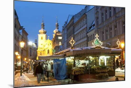 Snow-Covered Havelsky Trh During Christmas, Havelska Street, Prague, Czech Republic, Europe-Richard Nebesky-Mounted Photographic Print