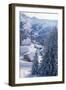 Snow Covered House and Trees-David De Lossy-Framed Photographic Print