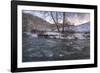 Snow covered landscape and icy river, Blue Ridge Mountains, North Carolina, United States of Americ-Jon Reaves-Framed Photographic Print