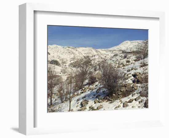 Snow Covered Landscape on Mount Hermon, Israel, Middle East-Simanor Eitan-Framed Photographic Print