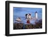 Snow Covered Lighthouse during Holiday Season in Maine.-Allan Wood Photography-Framed Photographic Print