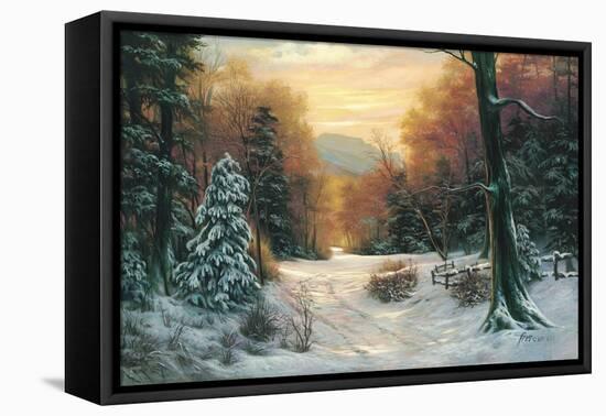 Snow Covered Morning-Egidio Antonaccio-Framed Stretched Canvas