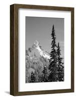 Snow-Covered Mountain, Cascade Range, Mt Rainier National Park, Washington, USA-Paul Souders-Framed Photographic Print