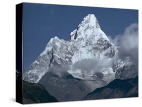 Snow Covered Mountain Peak, Ama Dablam, Himalayas, Nepal-N A Callow-Stretched Canvas