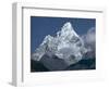 Snow Covered Mountain Peak, Ama Dablam, Himalayas, Nepal-N A Callow-Framed Photographic Print