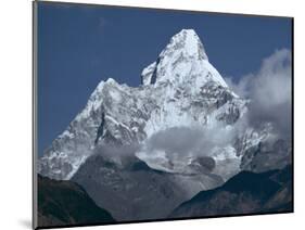 Snow Covered Mountain Peak, Ama Dablam, Himalayas, Nepal-N A Callow-Mounted Photographic Print