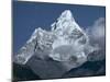 Snow Covered Mountain Peak, Ama Dablam, Himalayas, Nepal-N A Callow-Mounted Photographic Print