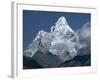 Snow Covered Mountain Peak, Ama Dablam, Himalayas, Nepal-N A Callow-Framed Photographic Print