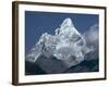 Snow Covered Mountain Peak, Ama Dablam, Himalayas, Nepal-N A Callow-Framed Photographic Print