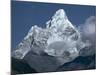 Snow Covered Mountain Peak, Ama Dablam, Himalayas, Nepal-N A Callow-Mounted Photographic Print