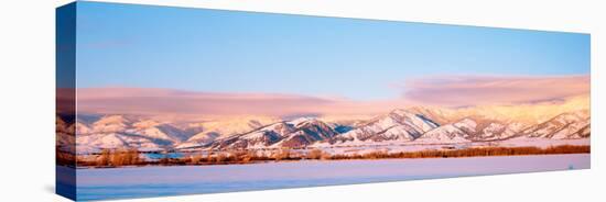 Snow Covered Mountains, Bridger Mountains, Rocky Mountains, Bozeman, Gallatin County, Montana, USA-null-Stretched Canvas