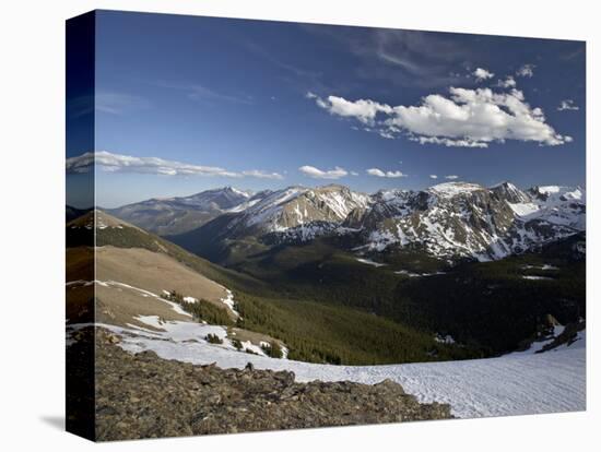 Snow-Covered Mountains in the Spring from Trail Ridge Road, Rocky Mountain National Park, Colorado-James Hager-Stretched Canvas