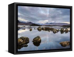 Snow Covered Mountains, Lochan Na H Achlaise, Rannoch Moor, Argyll and Bute, Highlands, Scotland-Chris Hepburn-Framed Stretched Canvas