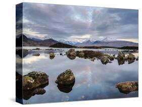 Snow Covered Mountains, Lochan Na H Achlaise, Rannoch Moor, Argyll and Bute, Highlands, Scotland-Chris Hepburn-Stretched Canvas