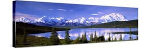Snow Covered Mountains, Mountain Range, Wonder Lake, Denali National Park, Alaska, USA-null-Stretched Canvas
