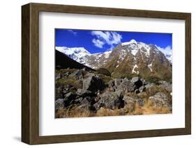 Snow Covered Mountains on the Road to Milford Sound, South Island, New Zealand-Paul Dymond-Framed Photographic Print