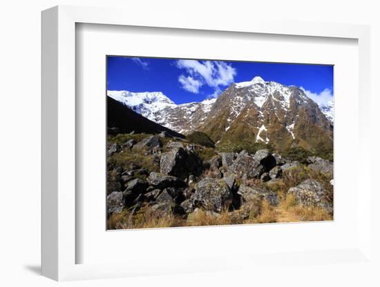 Snow Covered Mountains on the Road to Milford Sound, South Island, New Zealand-Paul Dymond-Framed Photographic Print