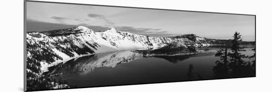 Snow-Covered Mountains with Crater Lake, Crater Lake National Park, Oregon, USA-Paul Souders-Mounted Photographic Print