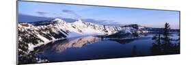 Snow-Covered Mountains with Crater Lake, Crater Lake National Park, Oregon, USA-Paul Souders-Mounted Photographic Print