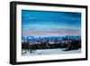 Snow covered Munich Winter Panorama with Alps-Markus Bleichner-Framed Premium Giclee Print