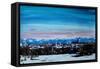 Snow covered Munich Winter Panorama with Alps-Markus Bleichner-Framed Stretched Canvas