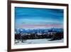 Snow covered Munich Winter Panorama with Alps-Markus Bleichner-Framed Art Print