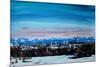 Snow covered Munich Winter Panorama with Alps-Markus Bleichner-Mounted Art Print