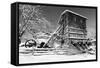 Snow Covered Old Quarry Stamp Mill-George Oze-Framed Stretched Canvas