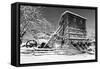 Snow Covered Old Quarry Stamp Mill-George Oze-Framed Stretched Canvas