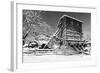 Snow Covered Old Quarry Stamp Mill-George Oze-Framed Photographic Print