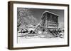 Snow Covered Old Quarry Stamp Mill-George Oze-Framed Photographic Print