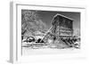 Snow Covered Old Quarry Stamp Mill-George Oze-Framed Photographic Print