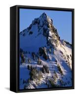 Snow Covered Peak in Cascade Range-Paul Souders-Framed Stretched Canvas