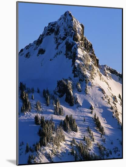 Snow Covered Peak in Cascade Range-Paul Souders-Mounted Photographic Print