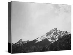 Snow Covered Peak "In [Grand] Teton National Park" Wyoming, Geology, Geological. 1933-1942-Ansel Adams-Stretched Canvas